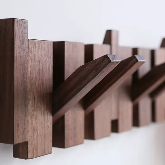 TimberLine™ – Solid Walnut Wall Hook Rack for Stylish Hallways