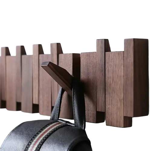 TimberLine™ – Solid Walnut Wall Hook Rack for Stylish Hallways
